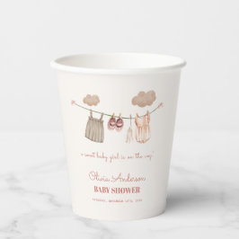 Vasos De Papel Dulce Neutral Rosa Boho Bebé Chica Ropa Ducha