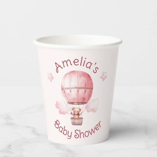 Vasos De Papel Dulce Niña en Camino a Baby Shower (Anverso)