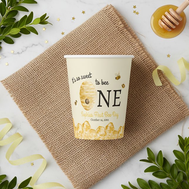Vasos De Papel Dulce Para Ser Una Primera Cumpleaños Acuarela Abe (Subido por el creador)