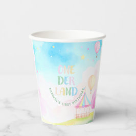 Vasos De Papel Dulce pastel onderland acuarela 1º cumpleaños