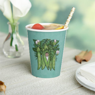 Vasos De Papel Dulce Peas Étnica Jardín Temático Baby Shower