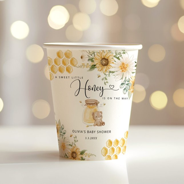 Vasos De Papel Dulce pequeña miel girasol bebé ducha (Subido por el creador)