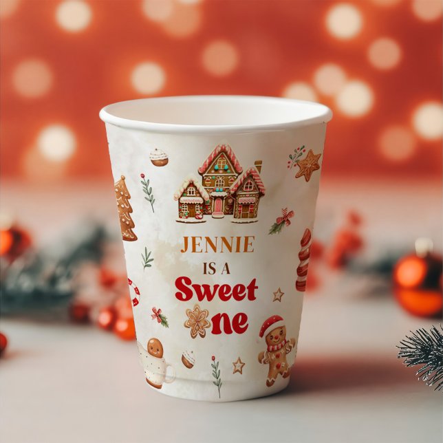 Vasos De Papel Dulce Un Navidad Gingerbread Casa Primer Cumpleaño (Subido por el creador)
