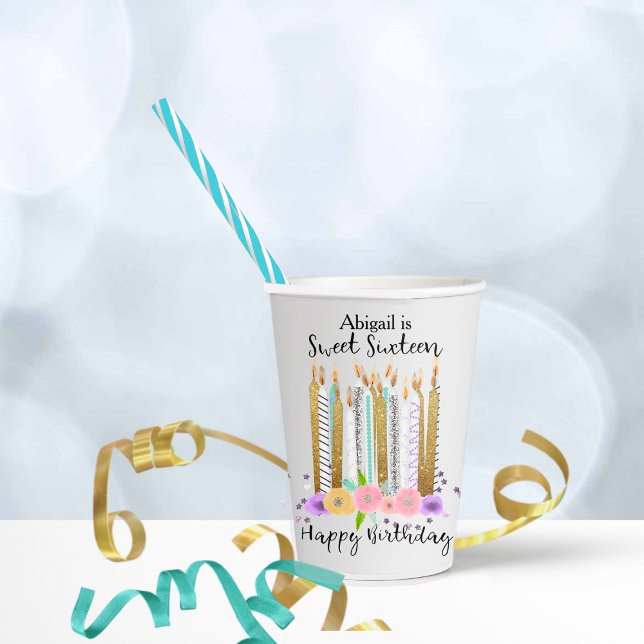 Vasos De Papel Dulces 16 Velas de cumpleaños (Subido por el creador)