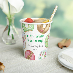 Vasos De Papel Dulces de Navidad y donas para baby shower