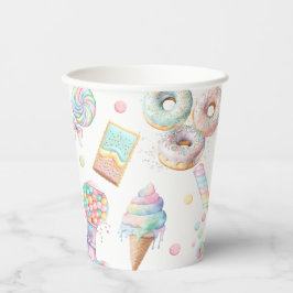 Vasos De Papel Dulces divertidos Candy Helados Pastel Cumpleaños