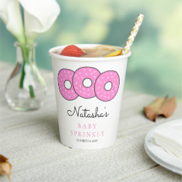 Vasos De Papel Dulces donuts rosados Bebé Sprinkle Ducha