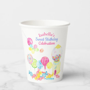 Vasos De Papel Dulces dulces y golosinas Cumpleaños Personalizad