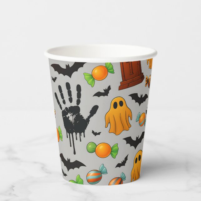 Vasos De Papel Dulces y sombras fantasmales (Reverso )