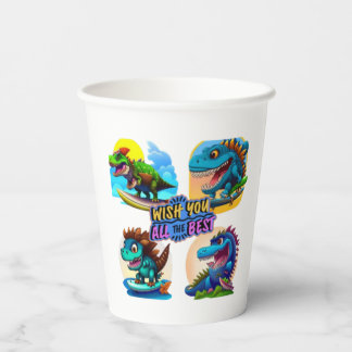 Vasos De Papel dúo dinosaurio