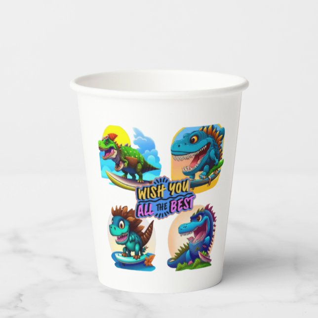 Vasos De Papel dúo dinosaurio (Reverso )