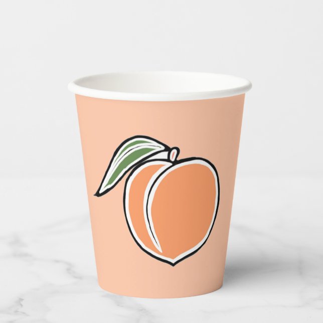Vasos De Papel Durazno (Anverso)
