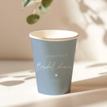 Vasos De Papel Duste azul elegante minimalista ducha de novia<br><div class="desc">Duste azul elegante minimalista ducha de novia Cups de papel para productos de concordancia disponibles.</div>