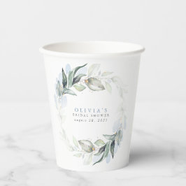 Vasos De Papel Dusty Blue Eucalyptus Greenery Boho Bridal Shower
