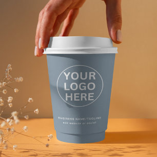 Vasos De Papel Dusty Blue l Professional Business Logo & Text