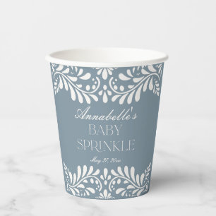 Vasos De Papel Dusty Blue Talavera Fiesta España Bebé Sprinkle