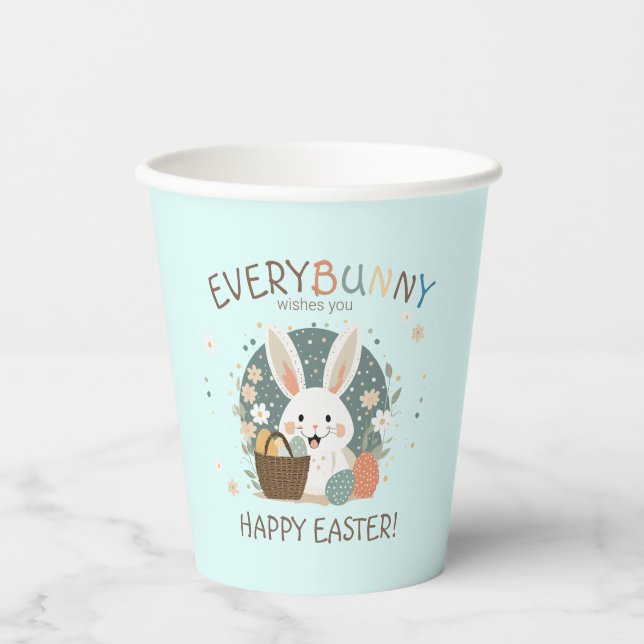 Vasos De Papel Easter Bunny Egg Basket ID1013 (Anverso)