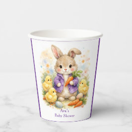 Vasos De Papel Easter Bunny Purple Jacket Baby Shower