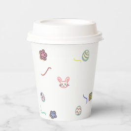 Vasos De Papel Easter with Rabbit and Party Ribbon　カラフルイースター紙コップ