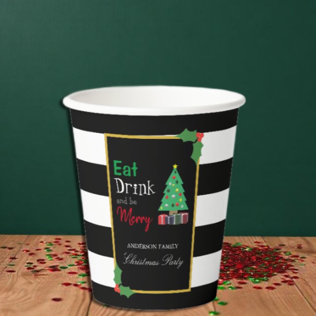 Vasos De Papel Eat Drink And Be Merry Christmas Party (Subido por el creador)