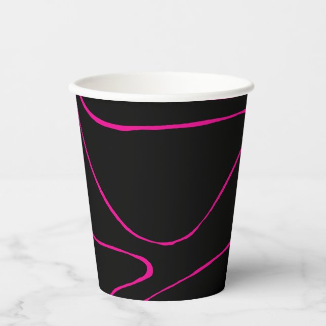 Vasos De Papel Ebb y Flow 2 - Magenta y negro (Anverso)