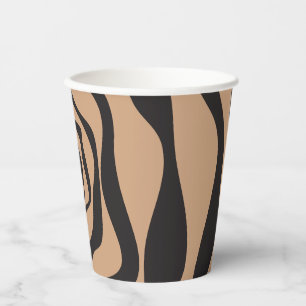 Vasos De Papel Ebb y Flow 4 en Tan y Negro