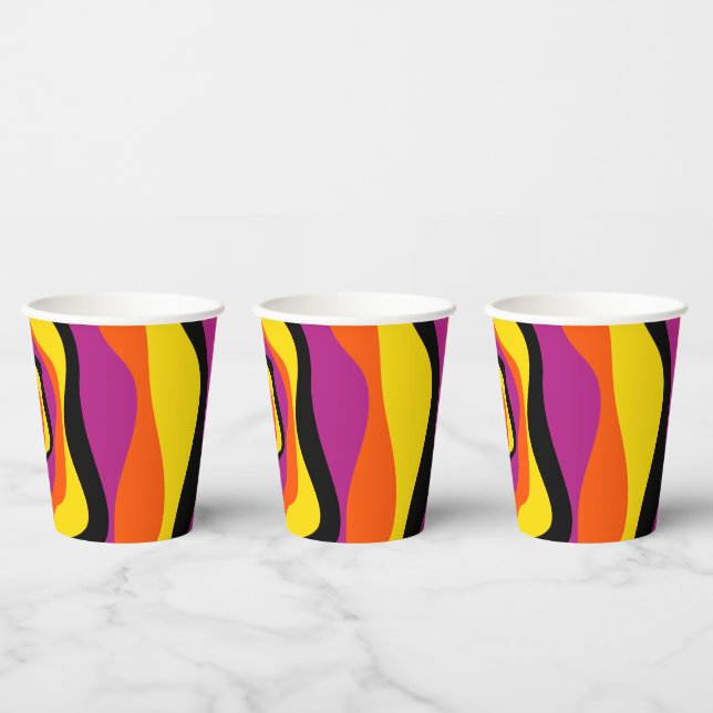Vasos De Papel Ebb y Flow 4 - Negro, Rosa, Naranja y Amarillo (Multi)