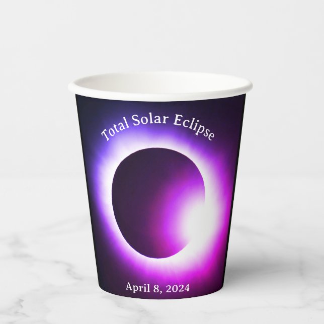 Vasos De Papel Eclipse solar 2024, 8 de abril (Anverso)