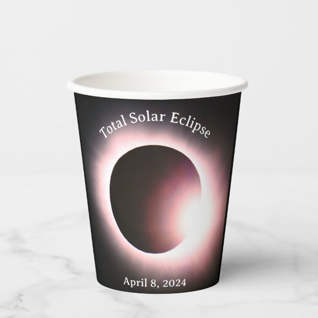 Vasos De Papel Eclipse solar 2024, 8 de abril (Anverso)