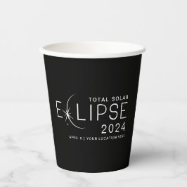 Vasos De Papel Eclipse Solar 2024 Fiesta de Eclipse en Ubicación 