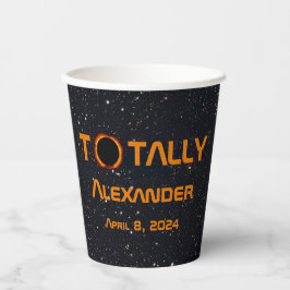 Vasos De Papel Eclipse solar de 2024 totalmente personal