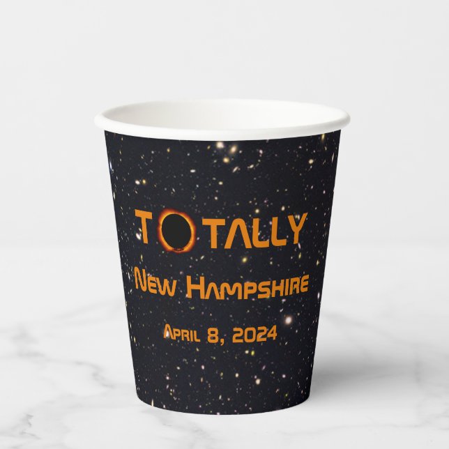 Vasos De Papel Eclipse solar de New Hampshire 2024 (Anverso)