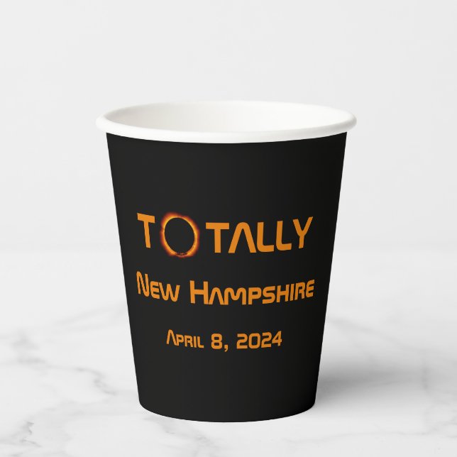 Vasos De Papel Eclipse solar de New Hampshire 2024 (Anverso)