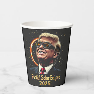 Vasos De Papel Eclipse solar parcial 2025 Astronomía Trump