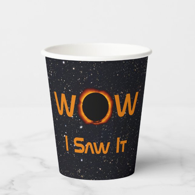 Vasos De Papel Eclipse Solar Total 2024 WOW Lo Vi (Anverso)