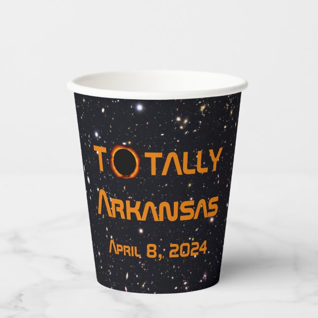 Vasos De Papel Eclipse solar total de Arkansas 2024 (Anverso)