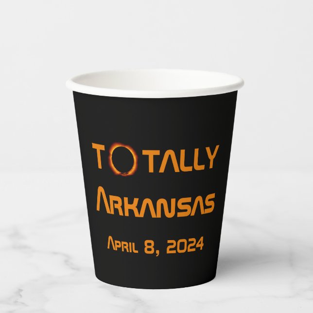 Vasos De Papel Eclipse solar total de Arkansas 2024 (Anverso)