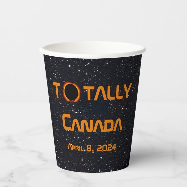 Vasos De Papel Eclipse solar total de Canadá 2024 (Anverso)