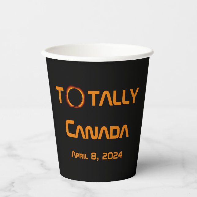 Vasos De Papel Eclipse solar total de Canadá 2024 (Anverso)