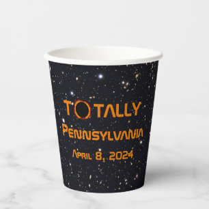 Vasos De Papel Eclipse solar total de Pennsylvania 2024