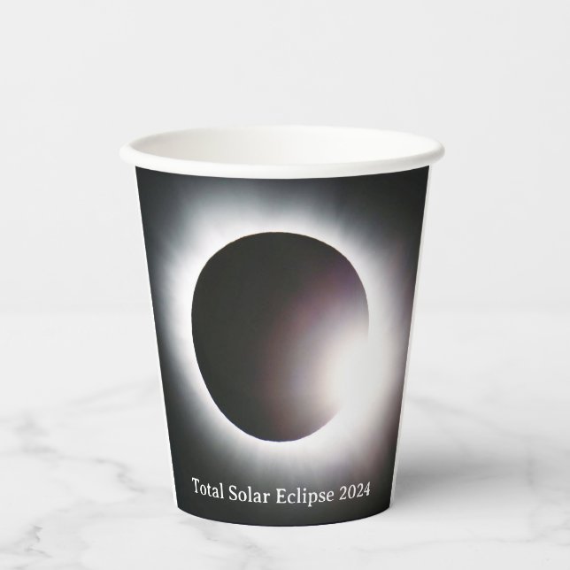 Vasos De Papel Eclipse solar total luna solar 2024 (Anverso)