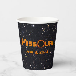 Vasos De Papel Eclipse total de sol de Missouri 2024