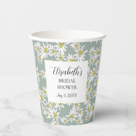 Vasos De Papel Edelweiss Ilustrada a Mano Acuarela Personalizada