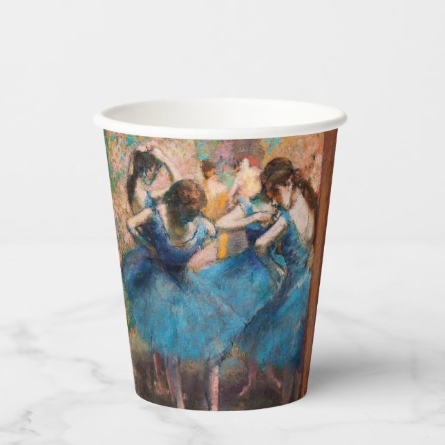 Vasos De Papel Edgar Degas - Bailarinas de azul (Anverso)