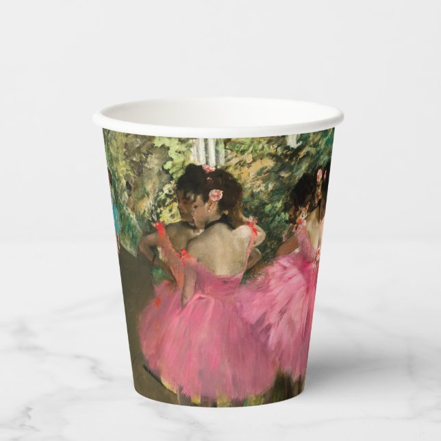 Vasos De Papel Edgar Degas - Bailarinas de rosa (Anverso)