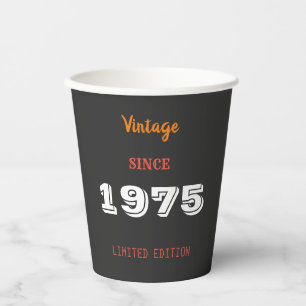 Vasos De Papel Edición limitada de Vintage 1975 Cumpleaños