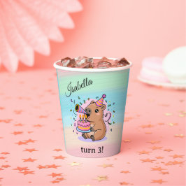 Vasos De Papel Editable Capybara Birthday Party Cup