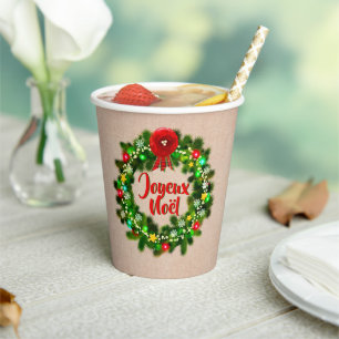 Vasos De Papel Editar Assiette de Texto joyeux Noël