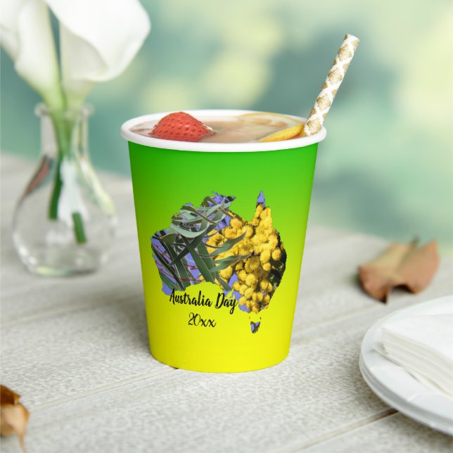 Vasos De Papel Editar texto Australia Day Gum Leaf Waf (in situ)