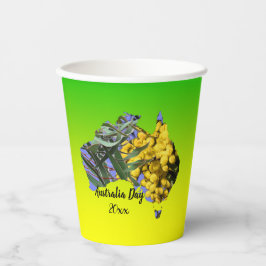 Vasos De Papel Editar texto Australia Day Gum Leaf Waf